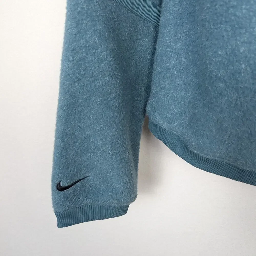 Nike Women's Blue Therma Fleece Cowl Neck Long Sleeve Training Pullover Size S
